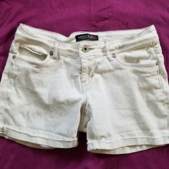 Levi's Rolled Hem White Denim Shorts Size 5 - Picture 2 of 8